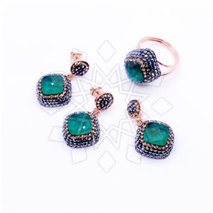 925 Sterling Silver Shimmering  Ring Bracelet Pendant Sets