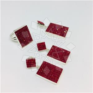 925 Sterling Silver Shimmering  Ring Earring Pendant Sets