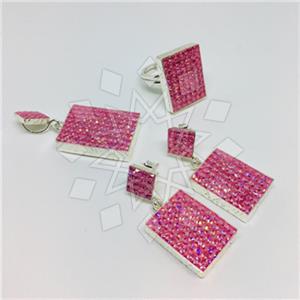 925 Sterling Silver Shimmering  Ring Earring Pendant Sets