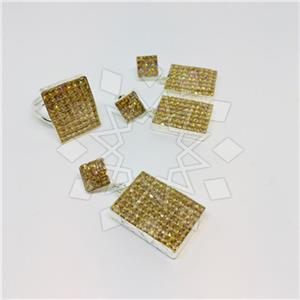 925 Sterling Silver Shimmering  Ring Earring Pendant Sets