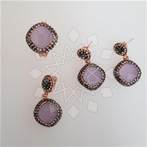 925 Sterling Silver Shimmering  Ring Earring Pendant Sets