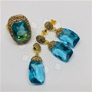 925 Sterling Silver Shimmering  Ring Earring Pendant Sets