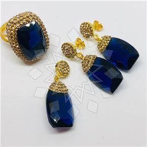 925 Sterling Silver Shimmering  Ring Earring Pendant Sets