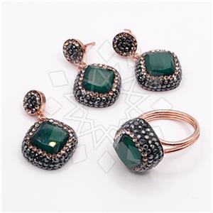 925 Sterling Silver Shimmering  Ring Earring Pendant Sets