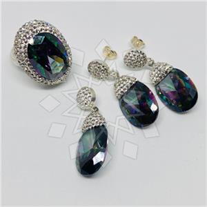 925 Sterling Silver Shimmering  Ring Pendant Sets