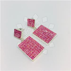 925 Sterling Silver Shimmering  Single Drop Earrings