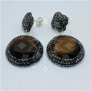 925 Sterling Silver Shimmering  Single Drop Earrings