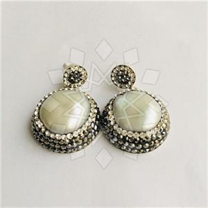 925 Sterling Silver Shimmering  Single Drop Earrings