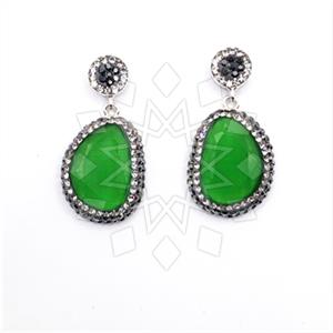 925 Sterling Silver Shimmering  Single Drop Earrings