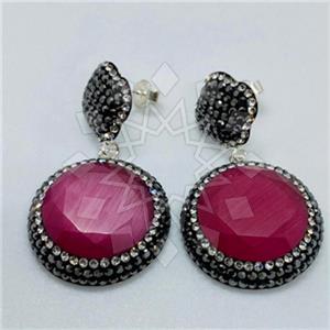 925 Sterling Silver Shimmering  Unique Earrings