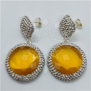 925 Sterling Silver Shimmering  Unique Earrings