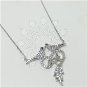 925 Sterling Silver Signature  Pendant Necklace