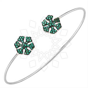 925 Sterling Silver Snowflake Cuff Bracelets