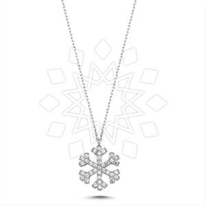 925 Sterling Silver Snowflake Pendant Necklace