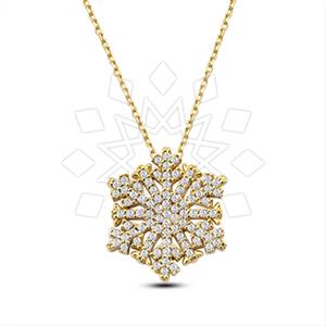 925 Sterling Silver Snowflake Pendant Necklace