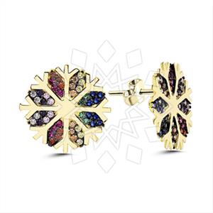 925 Sterling Silver Snowflake Stud Earrings