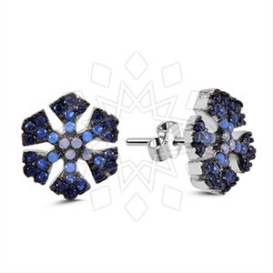 925 Sterling Silver Snowflake Stud Earrings