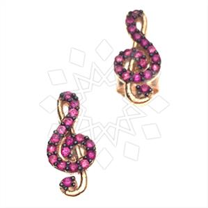 925 Sterling Silver Music Stud Earrings