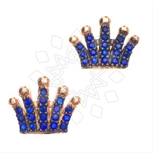 925 Sterling Silver Princess and Crown Stud Earrings
