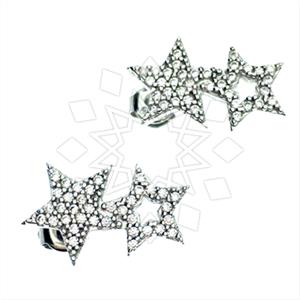 925 Sterling Silver Moon and Stars Stud Earrings