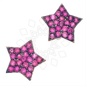 925 Sterling Silver Moon and Stars Stud Earrings