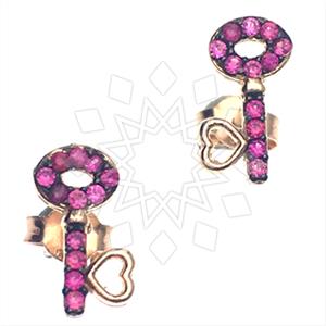 925 Sterling Silver Keys Stud Earrings