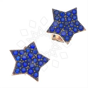 925 Sterling Silver Moon and Stars Stud Earrings