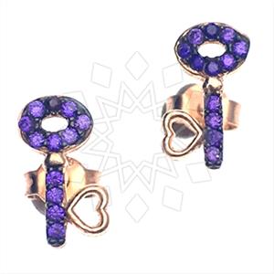 925 Sterling Silver Keys Stud Earrings