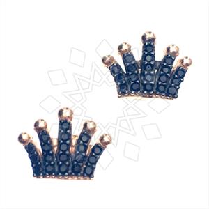 925 Sterling Silver Princess and Crown Stud Earrings