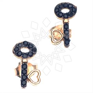 925 Sterling Silver Keys Stud Earrings