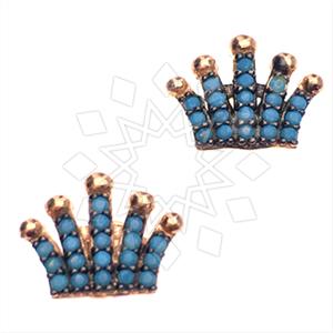 925 Sterling Silver Princess and Crown Stud Earrings