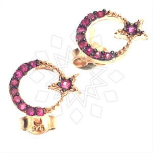 925 Sterling Silver Moon and Stars Stud Earrings