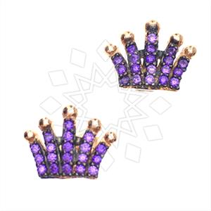 925 Sterling Silver Princess and Crown Stud Earrings
