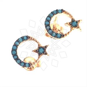 925 Sterling Silver Moon and Stars Stud Earrings