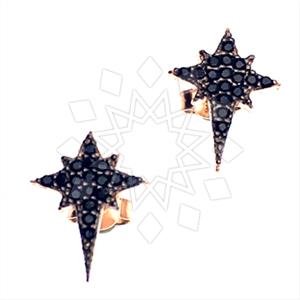 925 Sterling Silver Moon and Stars Stud Earrings