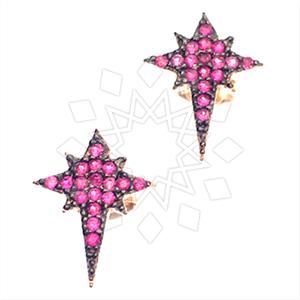 925 Sterling Silver Moon and Stars Stud Earrings