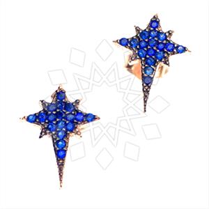 925 Sterling Silver Moon and Stars Stud Earrings