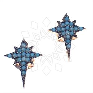 925 Sterling Silver Moon and Stars Stud Earrings