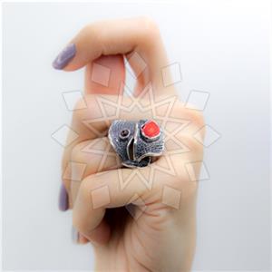 925 Sterling Silver Tree and Leaf Double Gemstone Rings