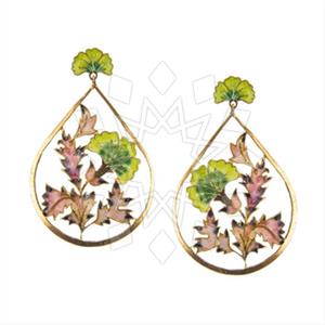 925 Sterling Silver Tree and Leaf Flower Dangle Earrings