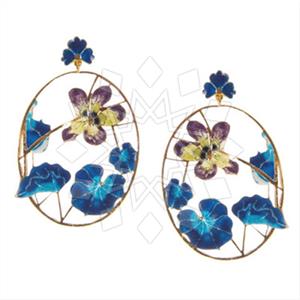 925 Sterling Silver Tree and Leaf Flower Dangle Earrings