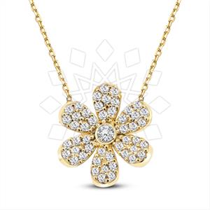 925 Sterling Silver Tree and Leaf Flower Pendant Necklace