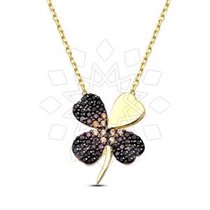 925 Sterling Silver Tree and Leaf Flower Pendant Necklace