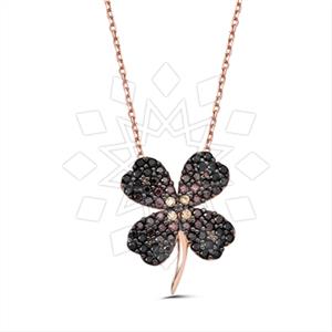 925 Sterling Silver Tree and Leaf Flower Pendant Necklace