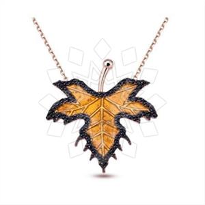 925 Sterling Silver Tree and Leaf Pendant Necklace