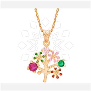 925 Sterling Silver Tree and Leaf Pendant Necklace