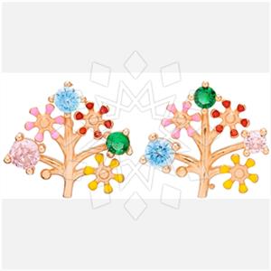 925 Sterling Silver Tree and Leaf Statement Earring