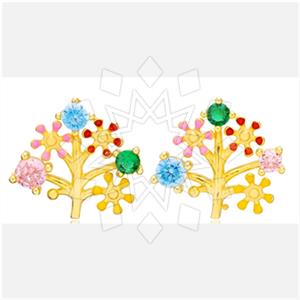 925 Sterling Silver Tree and Leaf Statement Earring