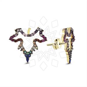 925 Sterling Silver Tree and Leaf Stud Earrings