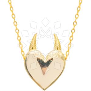 925 Sterling Silver Tusk and Horn Pendant Necklace